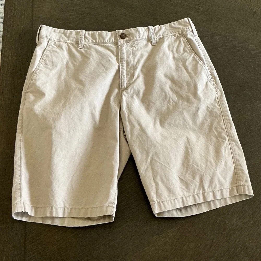 Express Mens Classic Fit Chino Shorts Tan‎ Khaki Cotton Size 31 Summer Casual